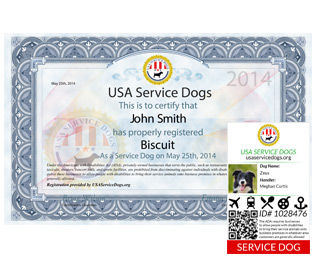 Service Dog Registration - USA Service Dogs